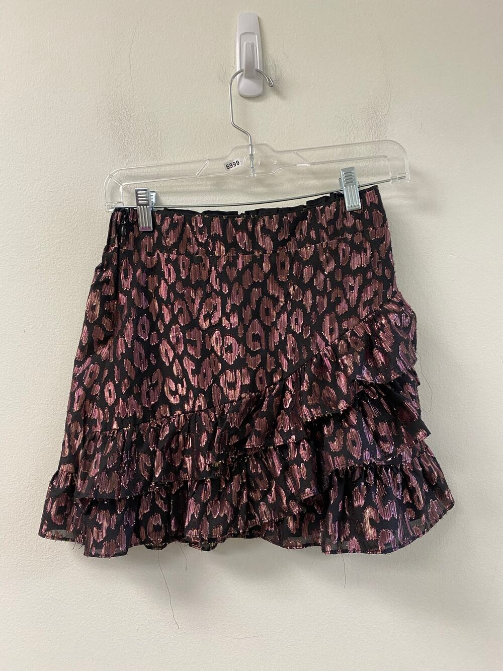 DO + BE Cheetah Print Ruffle Skirt Sz S